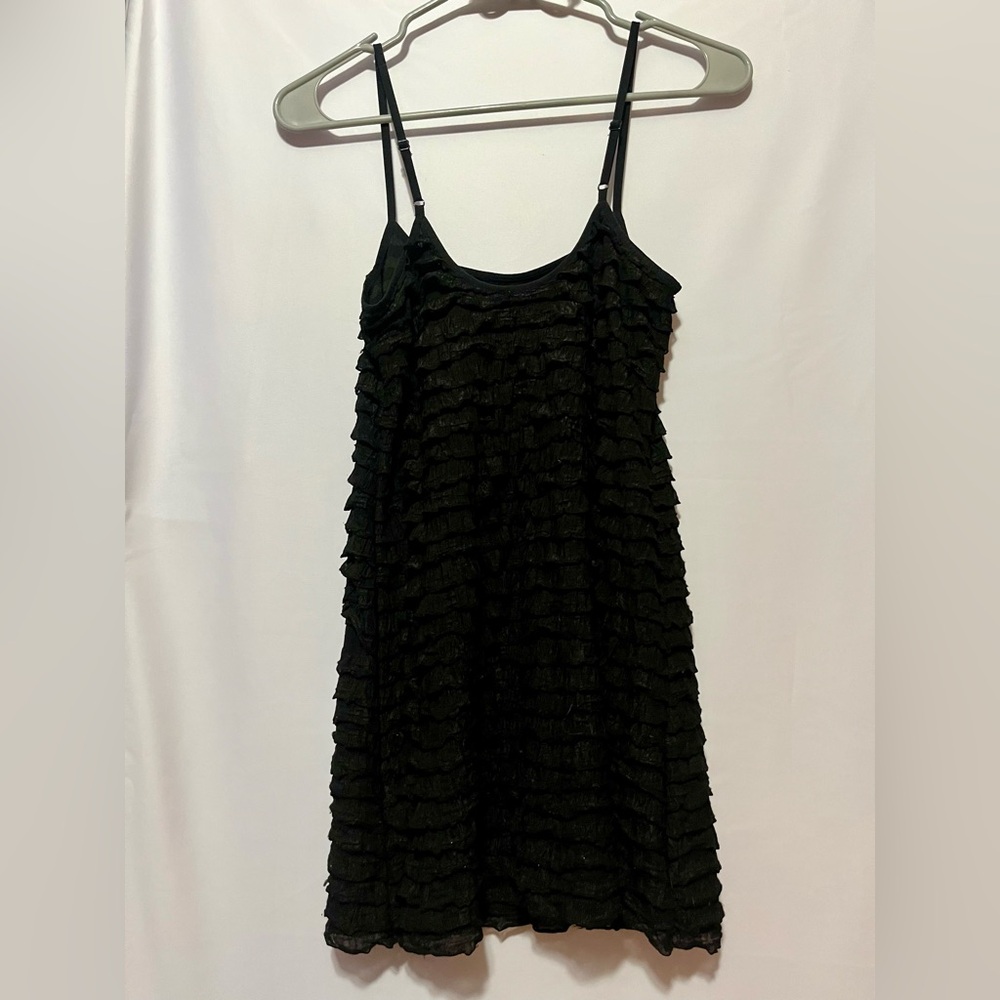 Free People Black Ruffle Dress